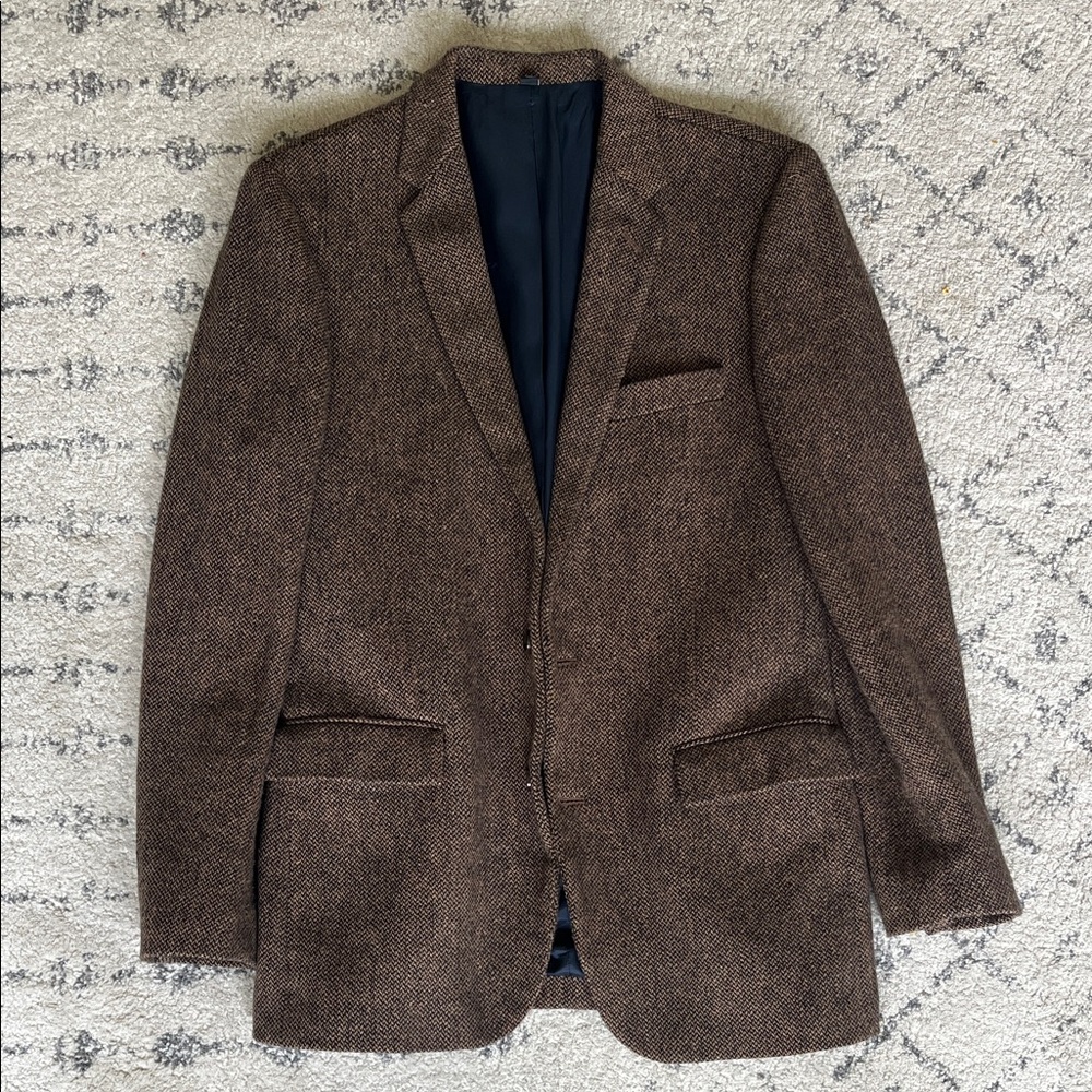 J. Crew Factory Brown Herringbone Tweed Blazer
